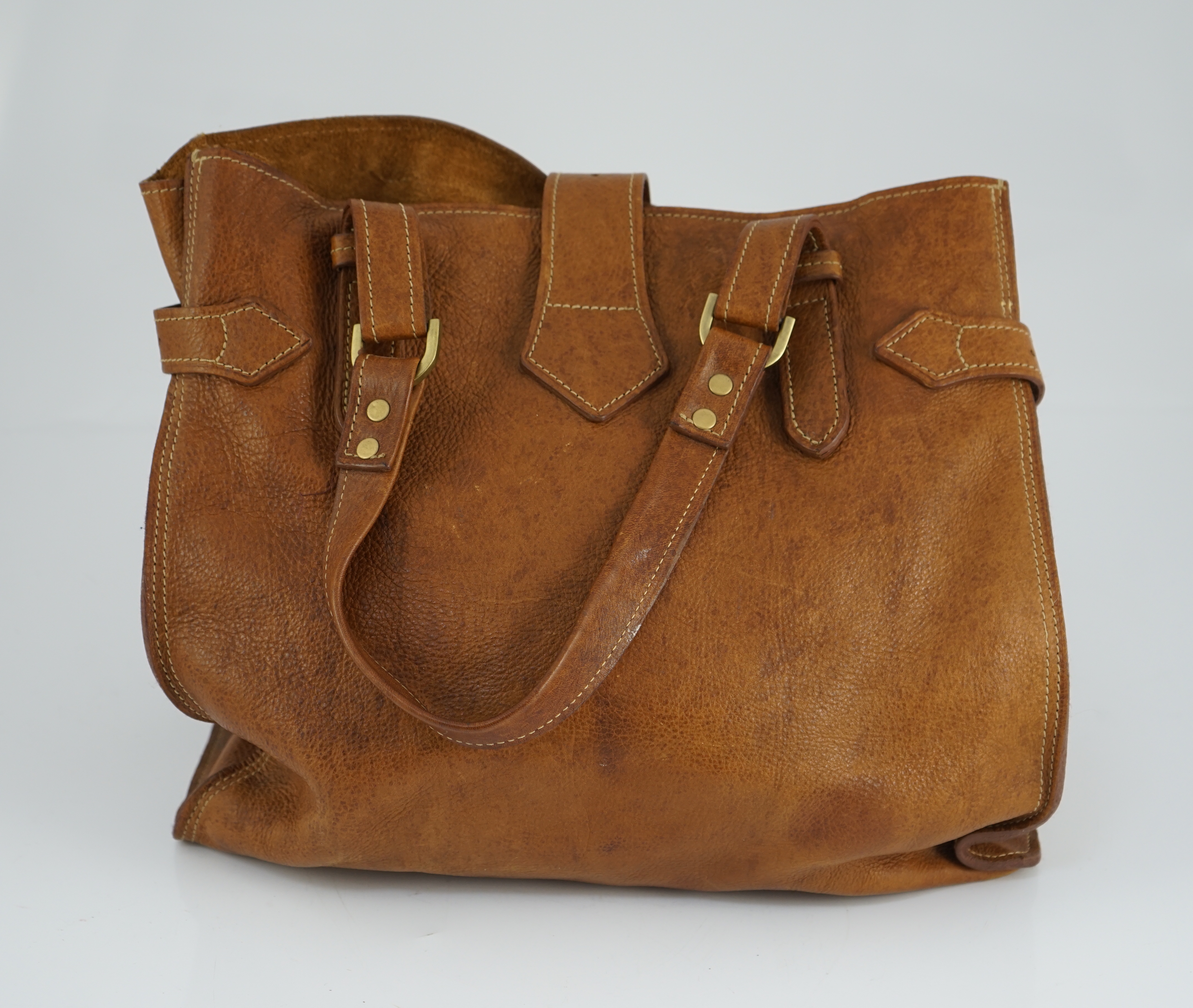 A Mulberry Elgin tote oak Darwin leather handbag, width 34cm, depth 15cm, height 33cm